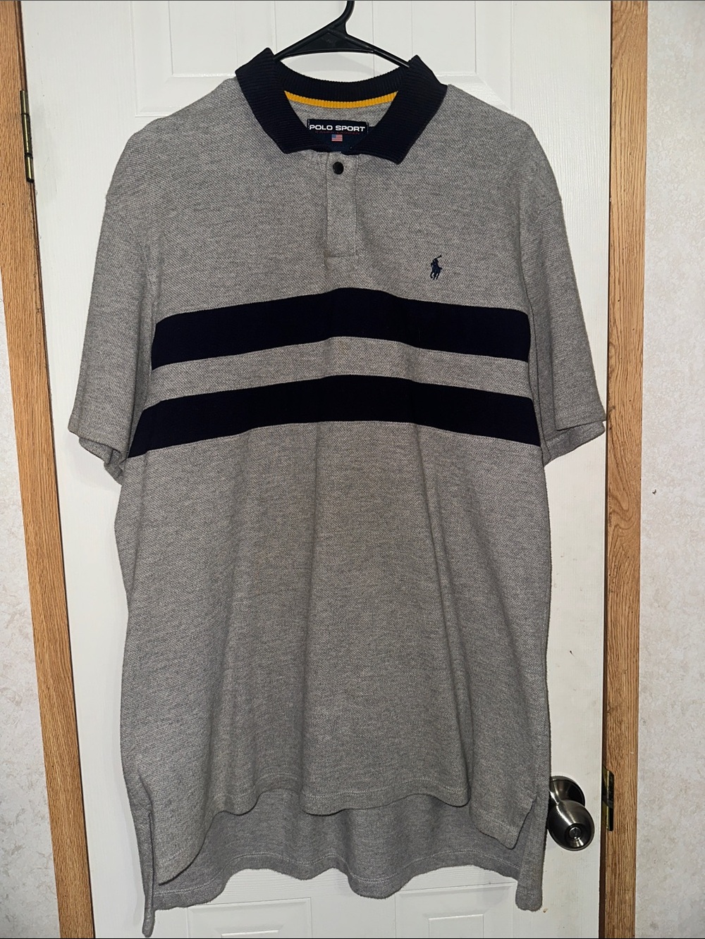 Polo by Ralph Lauren Grey Polo with Navy Stripes